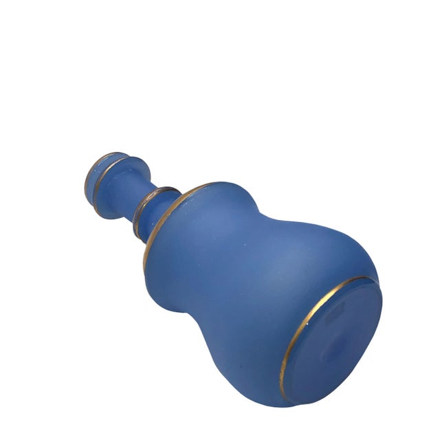 Antique French Blue Opaline Decanter For Sale - Image 4 of 6