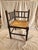 Spanish Antique Bobbin Corner Chair, Rush Seat Chair, Spanish Colonial Style, Woven Seat Armchair, Primitive Wooden Chair For Sale - Image 3 of 13
