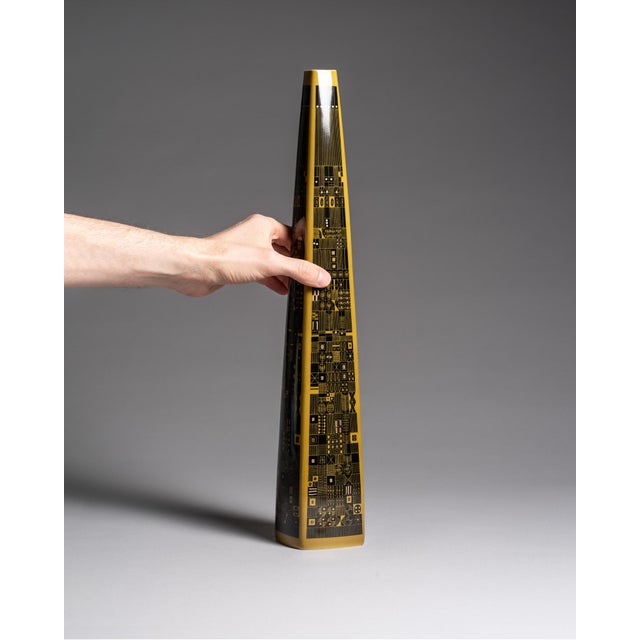 Yellow Model 1703 Porcelain Vase Set by Hans Theo Baumann for Rosenthal, 1964, Set of 3 For Sale - Image 9 of 18