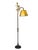 Gothic 1910s Floor Lamp With Cast Brass Top and Golden Mica Shade For Sale - Image 3 of 8
