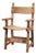 Brutalist Armchair with Carved Rosettes and Nailed Wooden Seat, Spain, 1950s For Sale