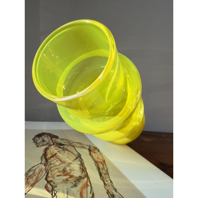 Yellow Cased Glass Bamboo Vase by Bo Borgström for Åseda Glasbruk, Sweden, 1960s For Sale - Image 15 of 18