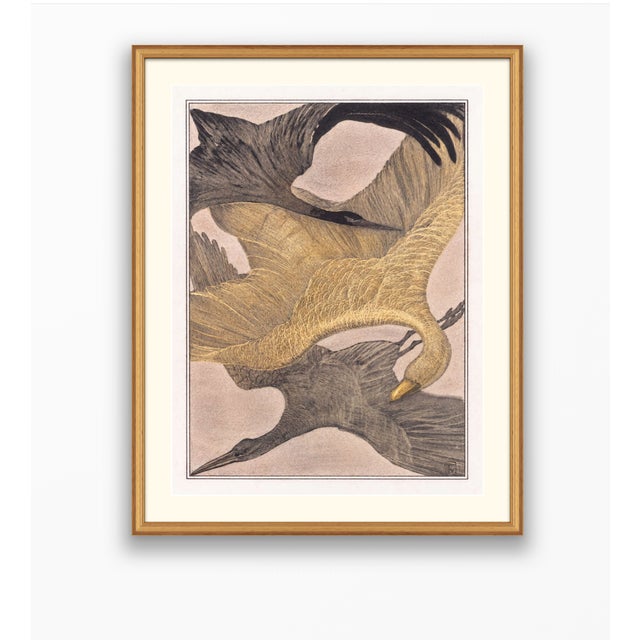 Atelier Aria Lumae Theodoor Van Hoytema Three Cranes in Flight Dutch Symbolist Fine Art Gallery Board Print 18 X 24 For Sale - Image 12 of 14