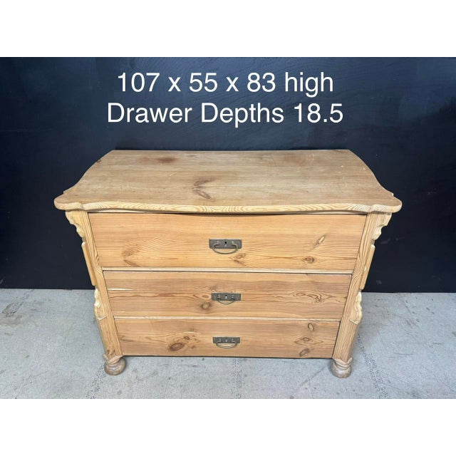 Pine Chest of 3 Drawers, 1900 For Sale - Image 12 of 13