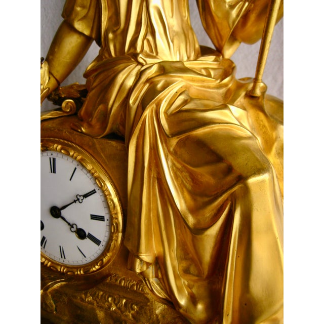 Early 19th Century Early 19th Century French Charles X Gilded Bronze Mantel Clock For Sale - Image 5 of 15