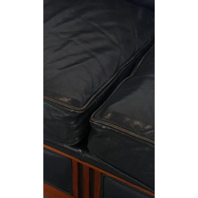 Art Deco 2.5-Seater Sofas in Dark Blue Cowhide and Wood from Schuitema, Set of 2 For Sale - Image 13 of 18