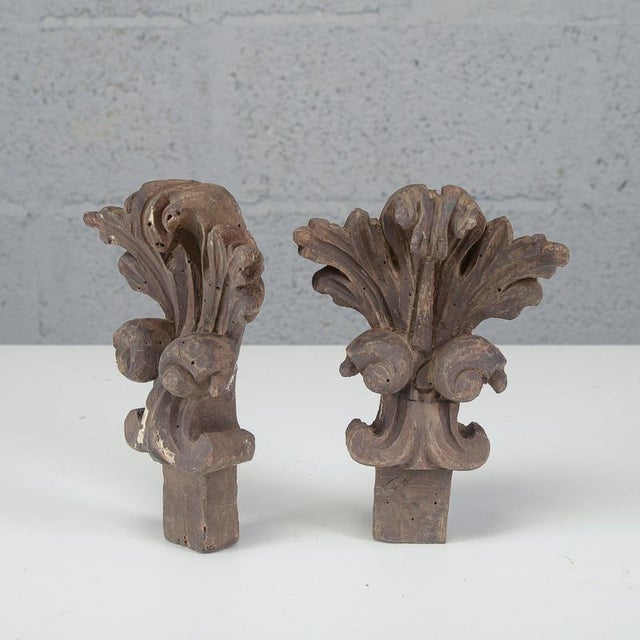 Wood Antique Carved Decorations, 1700s, Set of 2 For Sale - Image 7 of 8