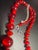 Mid-Century Modern 1960s Red Cats Eye Lucite Beads Interspersed With Cherry Red Faceted Glass For Sale - Image 3 of 5
