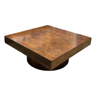 A Burl Wood Coffee Table in the Style of Milo Baughman, Circa 1970s. For Sale