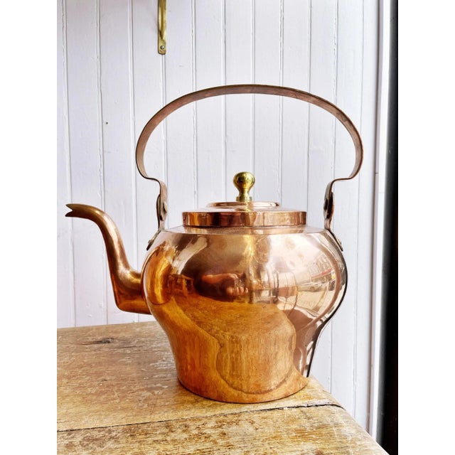 Antique French 7 Liter Copper Hotel Tea Kettle For Sale - Image 11 of 11