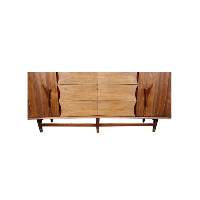 Brown Mid-Century Sculptural Lowboy Dresser by Specialty Woodcraft Inc., Attributed For Sale - Image 8 of 13