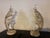 1990s Fabulous Vintage Original Pair of Michael Taylor Metal Palm Leaf Lamps With Metal Shades Travertine Base For Sale - Image 9 of 12
