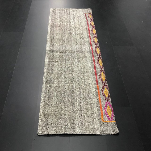 Vintage Turkish Handwoven Aztec Corridor Kilim Rug - 2′3″ × 7′3″ For Sale - Image 11 of 11