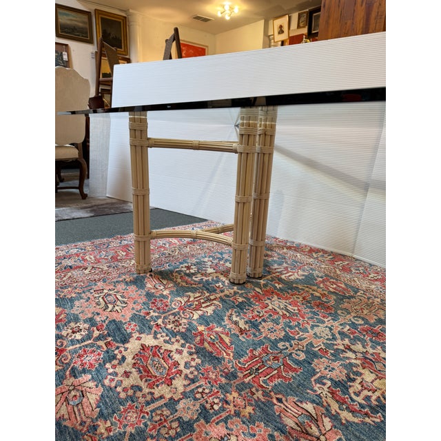 McGuire Furniture Double Pedestal Dining Table For Sale In San Francisco - Image 6 of 12