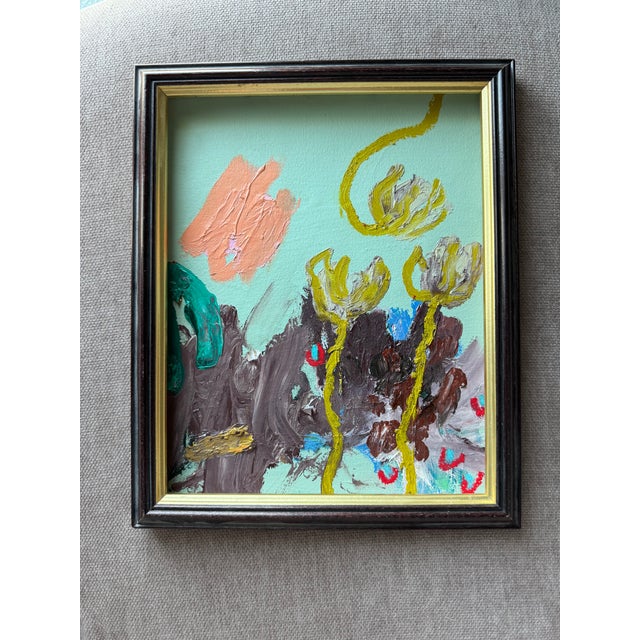 Paper 2024 Ak Hardeman Original Abstract Painting in Vintage Frame For Sale - Image 7 of 9