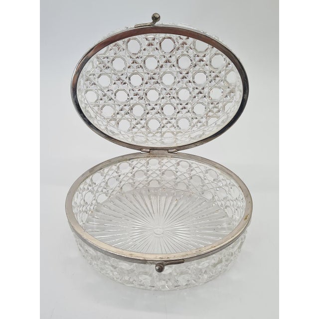 Silver Pressed Crystal Glass Box, USA, 1900s For Sale - Image 8 of 14