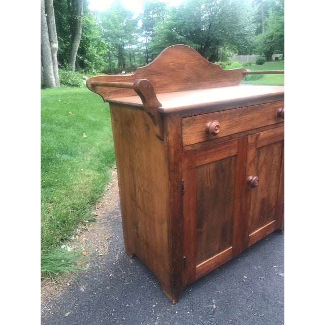 American Antique Early American Pine Washstand Cabinet For Sale - Image 3 of 5