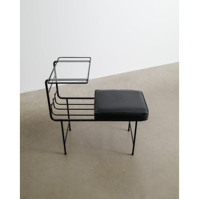 1950s Mid-Century French Black Bench from Mathieu Matégot, France, 1950s For Sale - Image 5 of 6