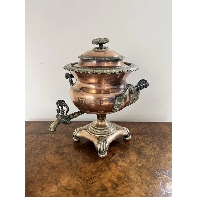 Large Antique Victorian Copper Samovar, 1860 For Sale - Image 3 of 8