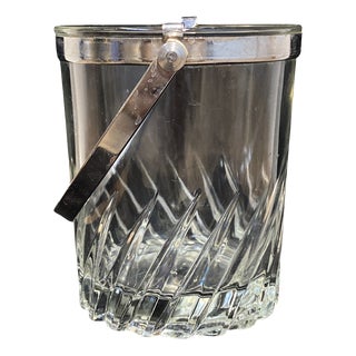 Vintage French Crystal Ice Bucket, 1960 For Sale