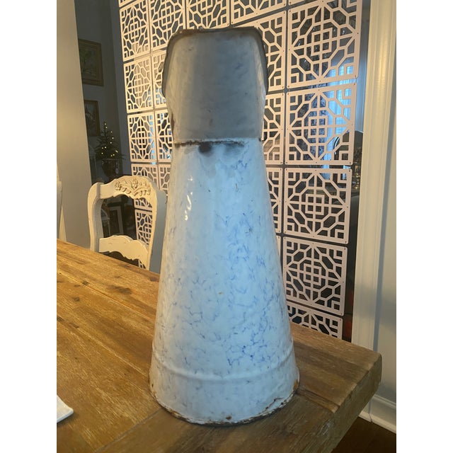 Mid 20th Century Large French Enamel Water Pitcher For Sale In Columbia, SC - Image 6 of 7