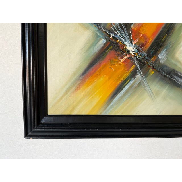 Vintage Roy Pierce Abstract Expressionist Oil on Canvas Painting – Framed For Sale In Miami - Image 6 of 10