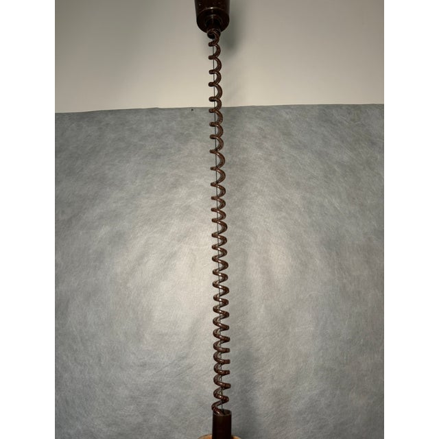 1970s Italian Pendant Lamp with Floral Motif Shade, 1970s For Sale - Image 5 of 11