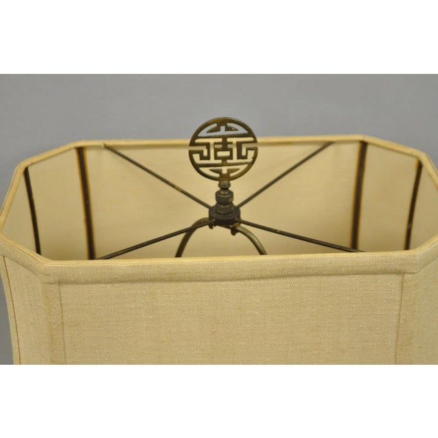 Late 20th Century Vintage Paul Hanson Chinoiserie Green Porcelain Jardiniere Oriental Table Lamp For Sale - Image 5 of 12