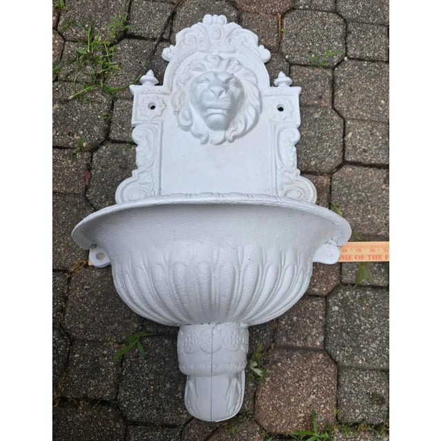 Early 20th Century Lion Head Planter Cast Aluminum Wall Mounted Planter For Sale In Cleveland - Image 6 of 6