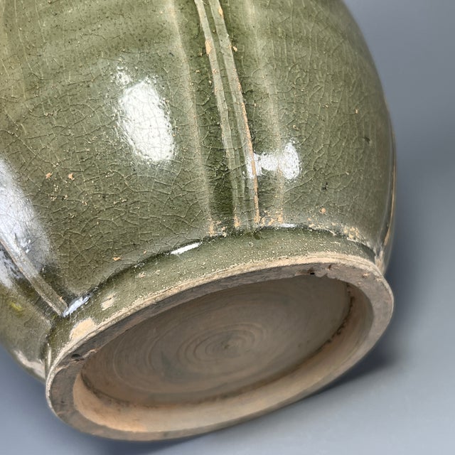 Antique Chinese Celadon Carved Ewer Pitcher, Collectible Antique For Sale - Image 6 of 7