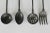 Farmhouse Vintage Hand Forged Cast Iron Utensils With a Matching Decorative Wall Hanger For Sale - Image 3 of 8