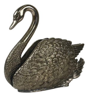 Swan Towel Rack in Silver-Plated Metal, 1970s