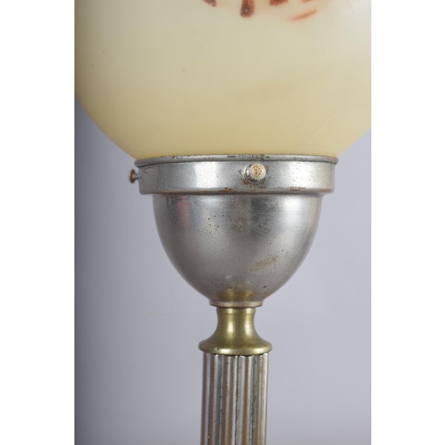 Vintage Art Deco Table Lamp with Frosted Globe and Chrome Base, 1930s For Sale - Image 15 of 16