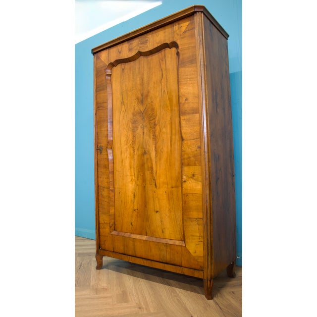 1930s Vintage Biedermeier Burr Walnut Wardrobe, 1930s For Sale - Image 5 of 9