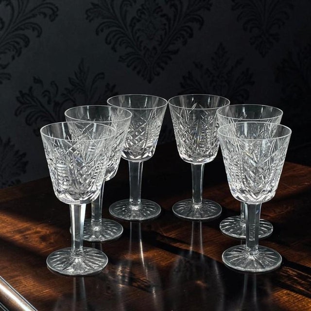 Vintage Waterford Crystal “Clare” Claret Wine Glasses - Set of 6 For Sale - Image 14 of 14