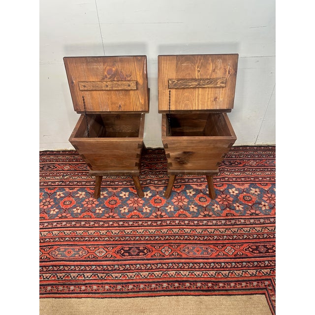 Pair of Rustic Pine Side Tables For Sale In New York - Image 6 of 9