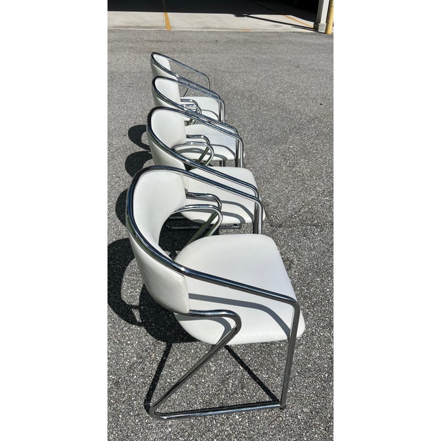 Vintage Mid Century Modern Lowenstein Chrome Chair Made in Italy For Sale - Image 4 of 11