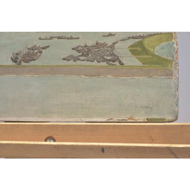 Hamburg Harbor, Around 1910, Oil on Cardboard For Sale - Image 3 of 9