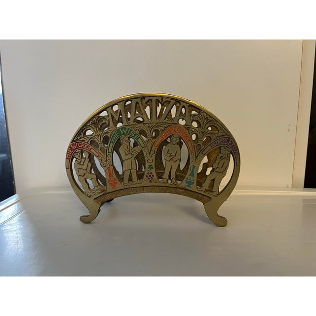 Mid-Century Modern Mid 20th Century Brass Matzah or Napkins Holder From Israel For Sale - Image 3 of 9