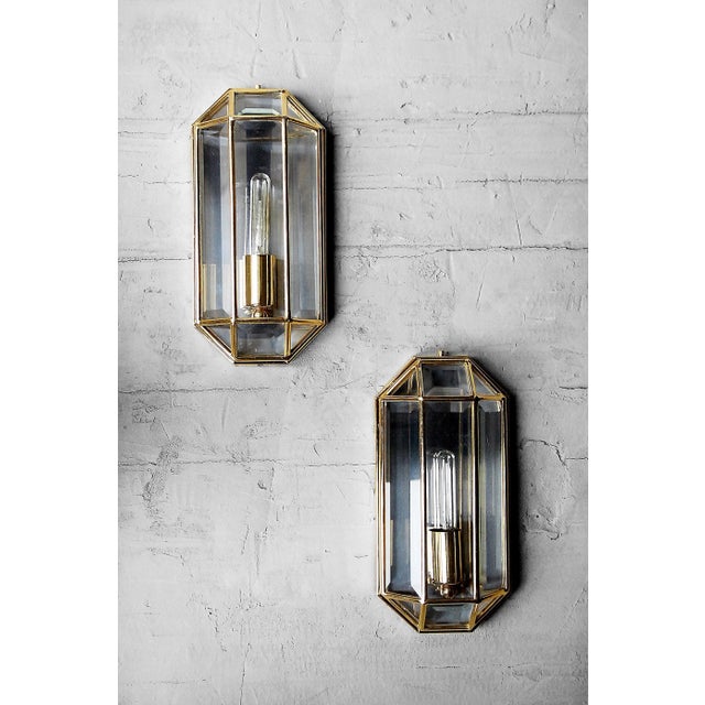 Mid-Century Modern Geometric Sconces in Brass, 1970s, Set of 2 For Sale - Image 11 of 11