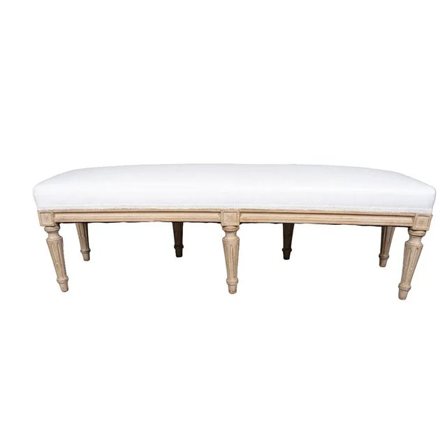 Louis XVI Style Painted Bench For Sale - Image 4 of 8