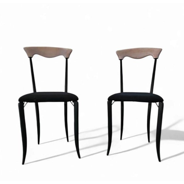 Wood Vintage Dining Chairs by Fasem, 1980s, Set of 2 For Sale - Image 7 of 16