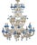 Rezzonico Style Murano Glass Chandelier with Blue Flowers For Sale