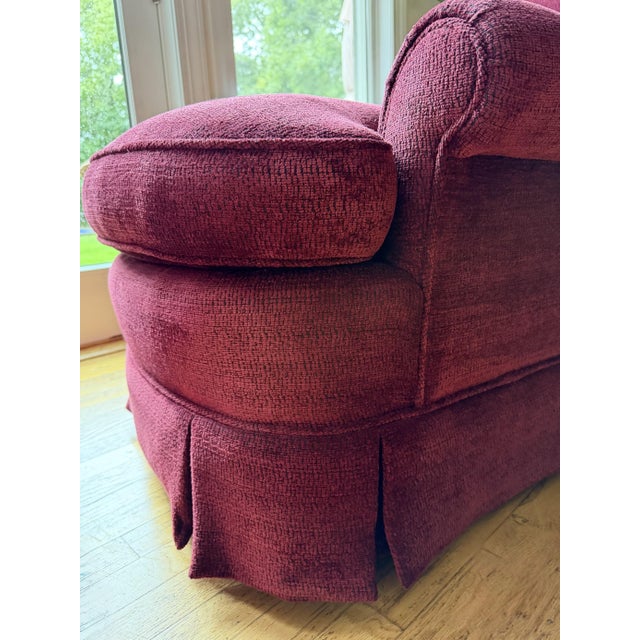 Custom Lounge Chair & Ottoman Set in Burgundy by Dapha For Sale - Image 11 of 18