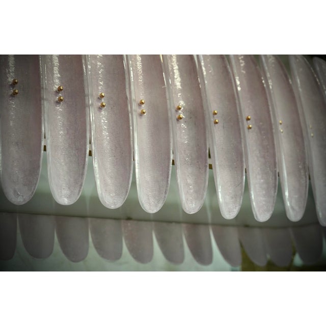 Mid-Century Murano Pink Art Glass Rectangular Chandelier and Pendant For Sale - Image 4 of 10