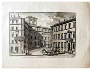 Giuseppe Vasi, Collegio Nazareno, Original Etching, Late 18th Century