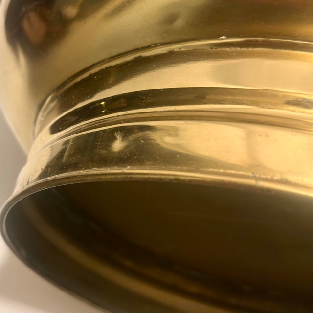 Monumental Vintage English Brass Repoussé Jardinière For Sale - Image 10 of 12
