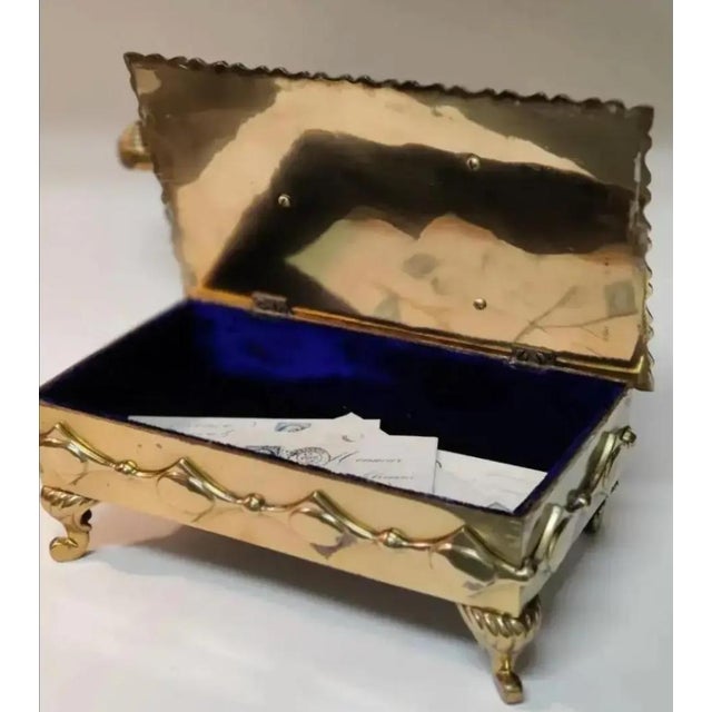 Art Deco Vintage Large Brass Hinged Violin Storage Box For Sale - Image 3 of 12