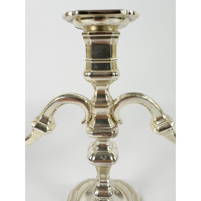Pair of Vintage BMF Silver-Plated Three-Arm Candelabra, West Germany, Circa 1960s For Sale - Image 13 of 18