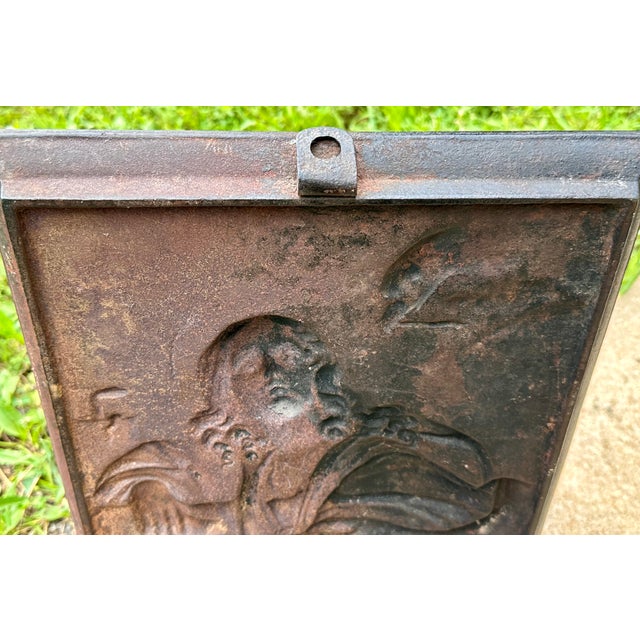 St. John the Evangelist Gilded Cast Iron Bas Relief Plaque After Domenichino For Sale - Image 10 of 13